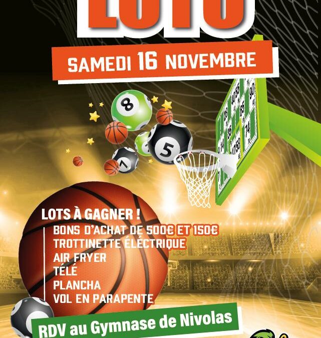 GRAND LOTO SAMEDI 16 NOVEMBRE GYMNASE DE NIVOLAS